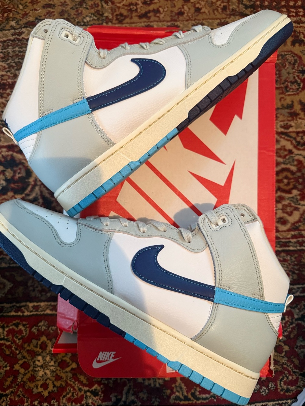 Nike Dunk High Retro SE Split Baltic Blue  - Light Gray/White/Navy/Light Blue